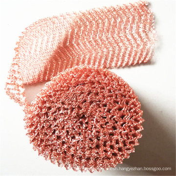 Knitted gas liquid filter roll copper wire mesh for distillation